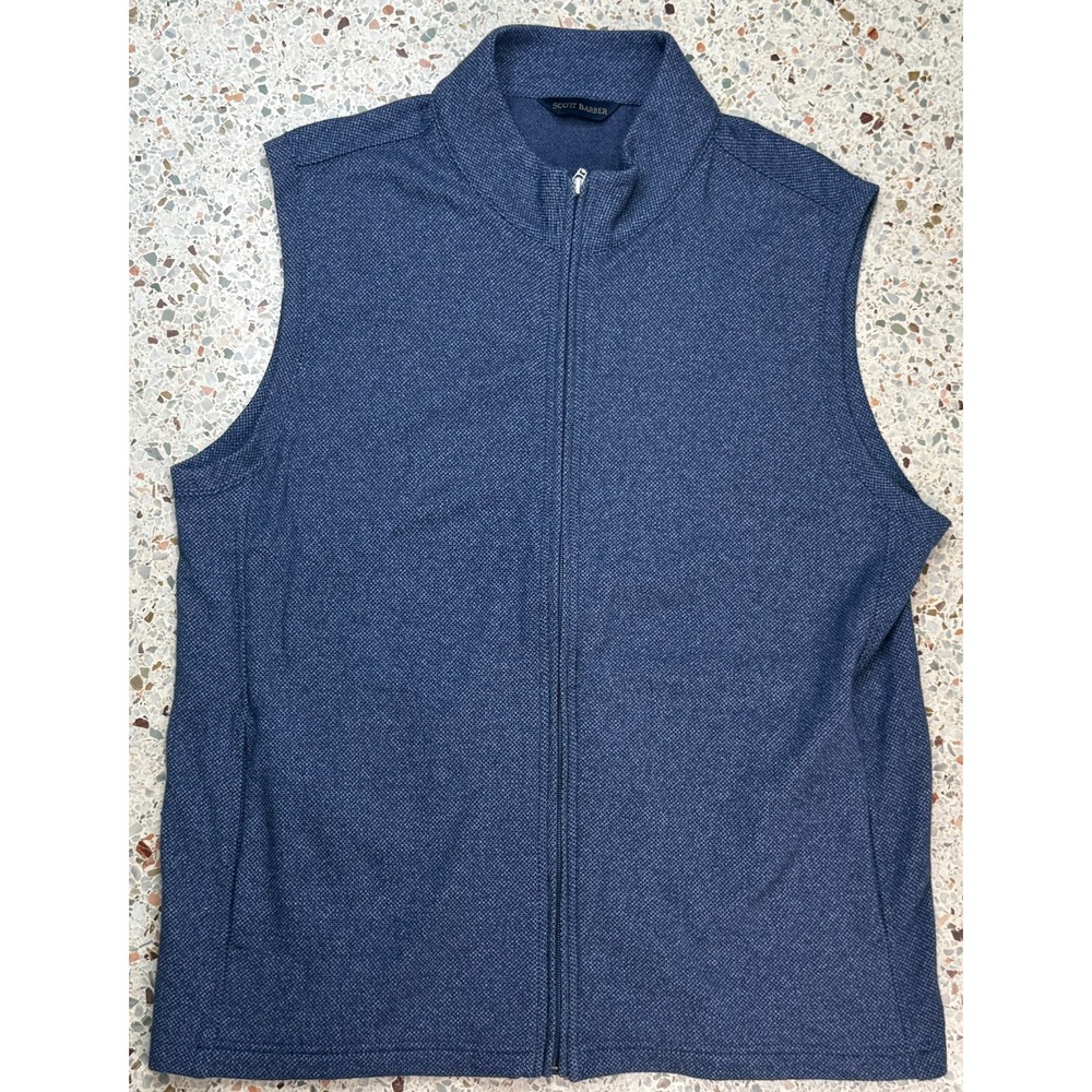 Scott Barber Vintage Men's Blue Full Zip Vest Size Large